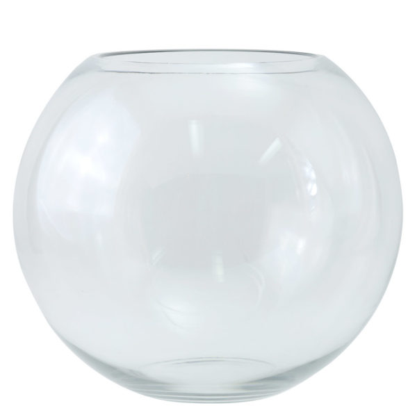 Fishbowl glass vase. 30cm high.